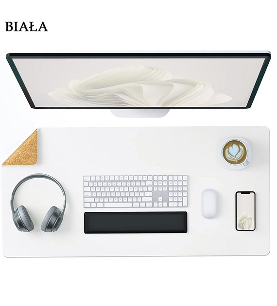 Wooden desk mat 80*40 White