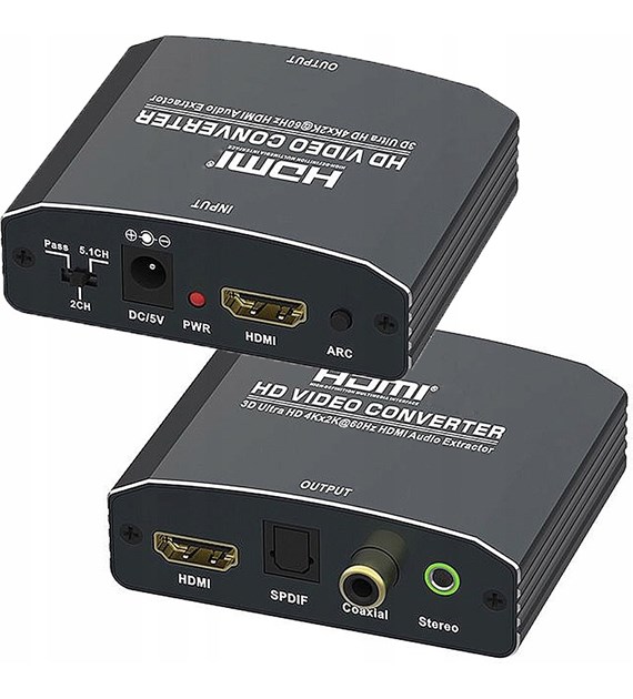 Extractor HDMI-HDMI + Audio SPDIF lub R/L Coaxial