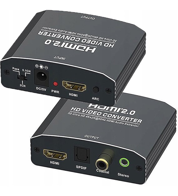 Extractor HDMI-HDMI + Audio SPDIF lub R/L RCA RET