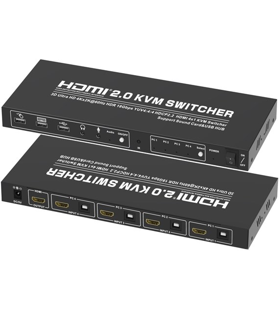 Przełącznik 4x1 HDMI KVM Switcher 3D 4Kx2K@60Hz